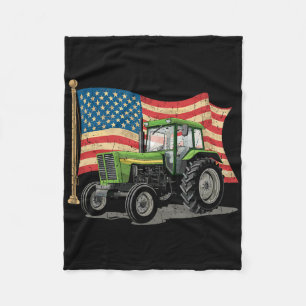 Landwirtschaftsbetrieb Traktor US Flagge Traktor A Fleecedecke