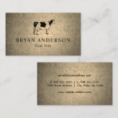 Landwirtschaftskarte für Kuh Visitenkarte (Vorne/Hinten)