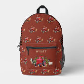 Landwirtschaftstraktor Rostrot Muster Rucksack (Vorderseite)
