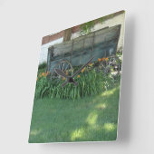 Landwirtschaftswagen Quadratische Wanduhr (Winkel)