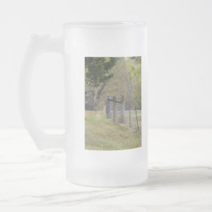 Landzaun und Eichhörnchen Mattglas Bierglas