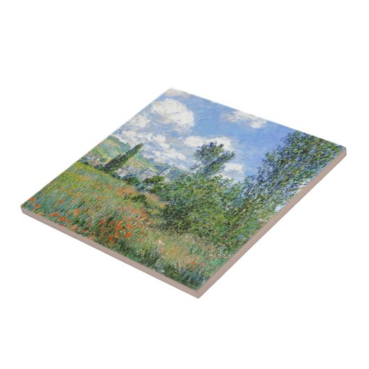 Lane in den Mohnfeldern - Claude Monet Fliese (Seite)