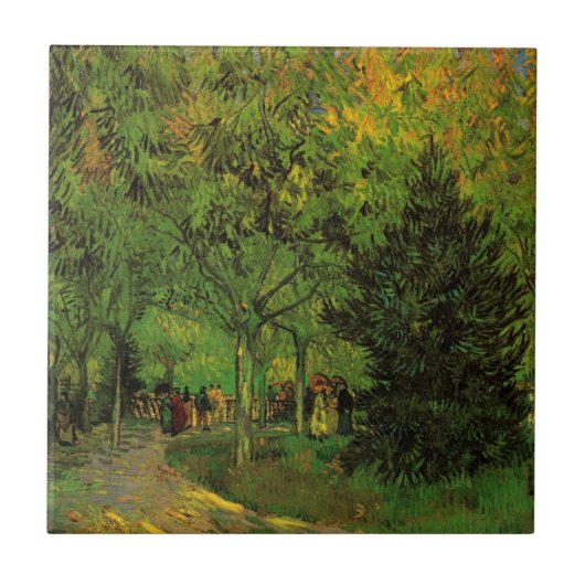 Lane in Public Garden, Arles von Vincent van Gogh Fliese (Vorderseite)