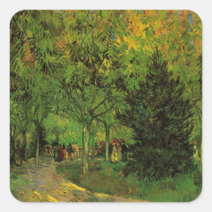 Lane in Public Garden, Arles von Vincent van Gogh Quadratischer Aufkleber