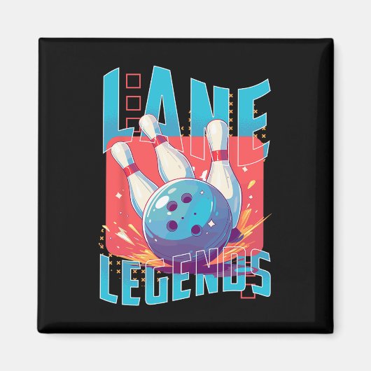 Lane Legends Bowling Sportdesign Magnet (Vorne)