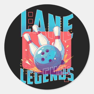 Lane Legends Bowling Sportdesign Runder Aufkleber