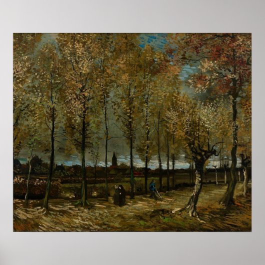 Lane mit Poplars bei Nuenen - Van Gogh - c1885 Poster (Vorne)