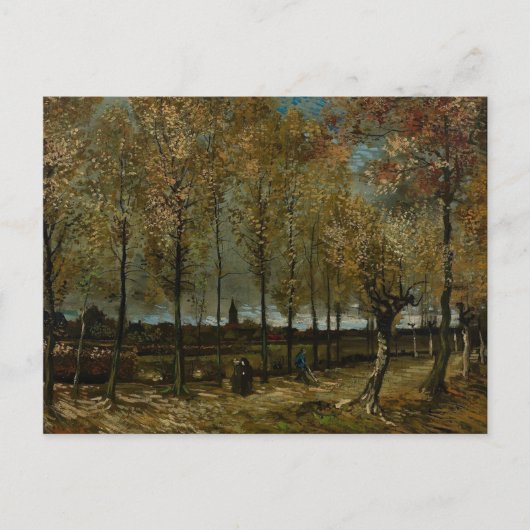 Lane mit Poplars bei Nuenen - Van Gogh - c1885 Postkarte (Vorderseite)