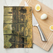 Lane mit Poplars von Vincent van Gogh Geschirrtuch (Viertel Falte)