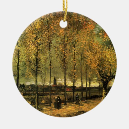 Lane mit Poplars von Vincent van Gogh Keramik Ornament (Vorne)