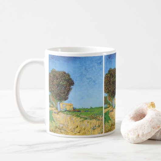 Lane Near Arles von Vincent van Gogh Kaffeetasse (Mit Donut)