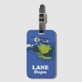 Lane Oregon Travel Map Gepäckanhänger (Vorderseite Vertikal)