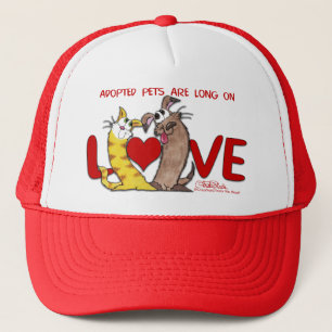 Lang auf Liebe und Katze und Hund Truckerkappe