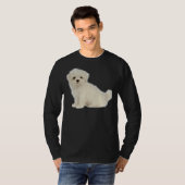 Lang beschichteter weißer Welpe maltesischer Hund  T-Shirt (Vorne ganz)