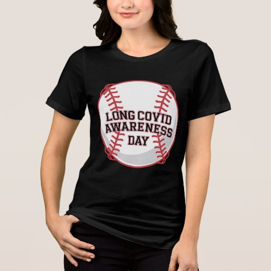 Lang COVID Awareness Day Baseball Design Tri-Blend Shirt (Vorderseite)