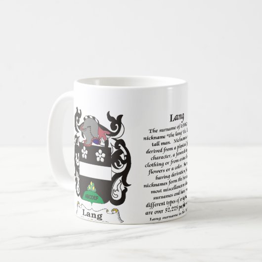 Lang Familien-Wappen Tasse (Vorderseite Links)