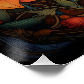 Lang gehärtetes Tabby Kat-Hartglas-Fensterdesign Poster (Ecke)