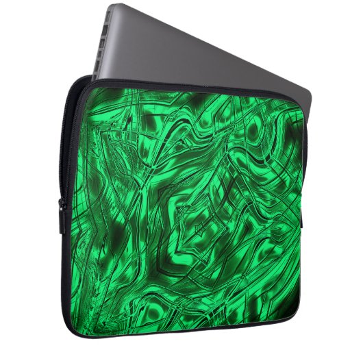 Lang gekrümmte Linien, die Stern auf grünen metall Laptopschutzhülle (Vorne Rechts)