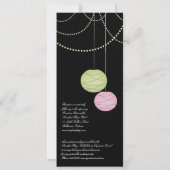 lang laden die rosa Wedding Laternen des Einladung (Rückseite)