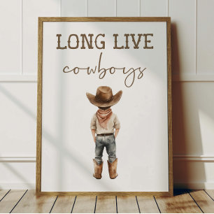 Lang lebe Cowboys Poster Kids Western-Zimmerdekora