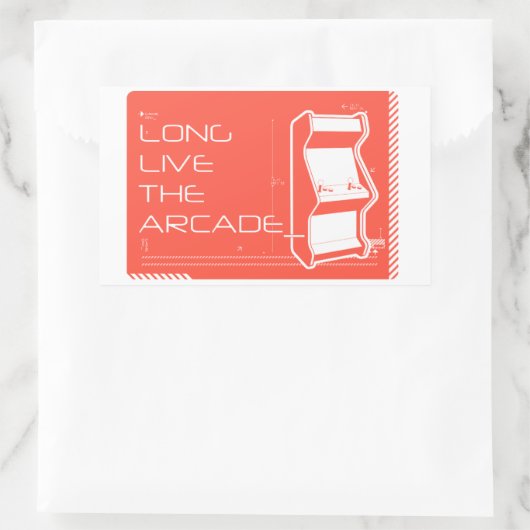 Lang lebe der Arcade Rechteckiger Aufkleber (Tasche)