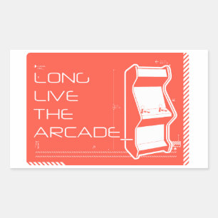 Lang lebe der Arcade Rechteckiger Aufkleber