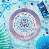 Lang lebe der König & Königin - Krönung. Bearbeitb Pappteller (Party)