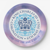 Lang lebe der König & Königin - Krönung. Bearbeitb Pappteller (Vorderseite)