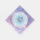 Lang lebe der König & Königin - Krönung. Bearbeitb Serviette (Ecke)