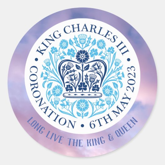 Lang lebe der König & Königin-Krönung Runder Aufkleber (Vorderseite)