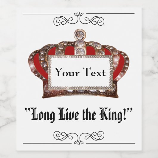 Lang lebe der König Weinetikett (Einzelnes Label)