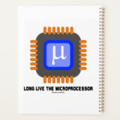 Lang lebe der Mikroprozessor Mikrochip Geek Spaß Planer (Rückseite)