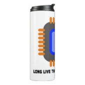 Lang lebe der Mikroprozessor-Spaß Thermosbecher (Nach links gedreht)