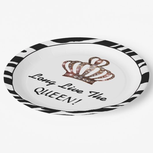 "Lang lebe die QUEEN!" Pappteller (Schrägansicht)