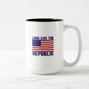 Lang lebe die Republik Zweifarbige Tasse