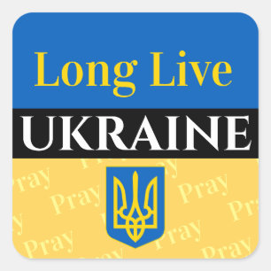 Lang lebe die UKRAINE, Bete, Ihre Nachrichten Quad Quadratischer Aufkleber