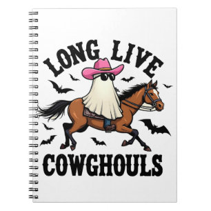 Lang lebe Ghouls Spooky Halloween Ghost Cowboy Notizblock