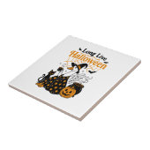 Lang lebe Halloween-Gans-Hexe Fliese (Seite)