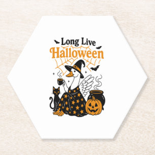 Lang lebe Halloween-Gans-Hexe Untersetzer