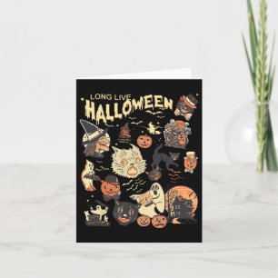Lang lebe Halloween Vintage-Kürbis-Hexen-Geister-B Karte