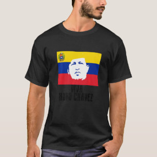 Lang lebe Hugo Chávez Gesicht auf der Flagge T-Shirt
