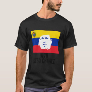 Lang lebe Hugo Chávez Gesicht auf der Flagge T-Shirt
