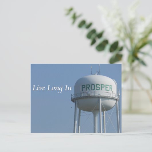 Lang leben in Prosper (TX) Postkarte (Stehend Vorderseite)