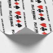 Lang leben und glücklich spielen Bridge vier Card  Geschenkpapier (Ecke)