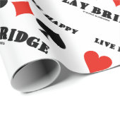 Lang leben und glücklich spielen Bridge vier Card  Geschenkpapier (Rolleneckpunkt)