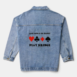 Lang leben und glücklich spielen Bridge vier Card Jeansjacke