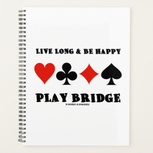Lang leben und glücklich spielen Bridge vier Card Planer