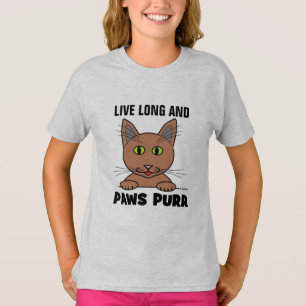 Lang leben und PAWS PURR Funny Cat T Shirt