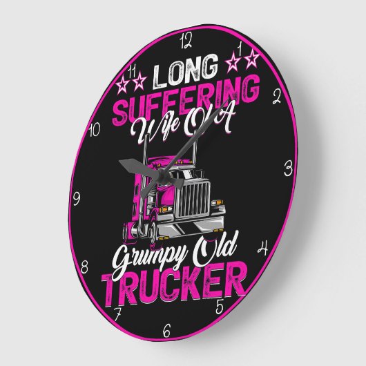 Lang leidende Ehefrau Grumpy Trucker Große Wanduhr (Winkel)