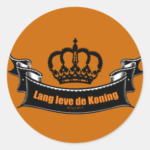 Lang leve de Koning Runder Aufkleber